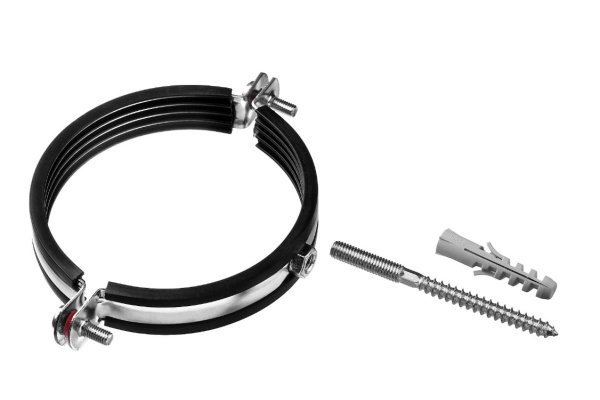 Трубный хомут с гайкой оцинк. в комп. с сантех. шпилькой и дюбелем ЗУБР  2 1/2" 1шт 37866-75-80_z01