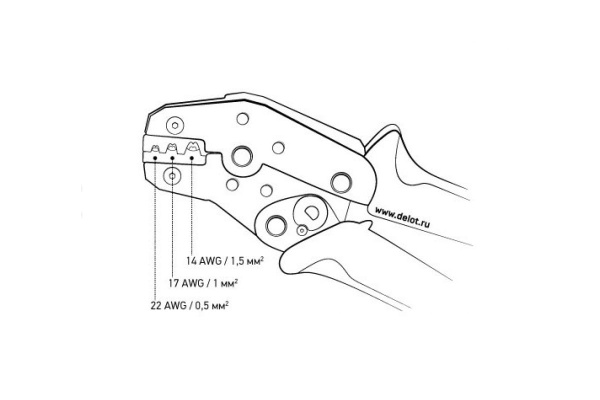 Профессиональные клещи для обжима клемм Дело Техники 417200