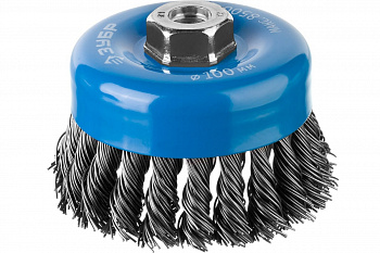 Щетка чашечная (100 мм; М14; плетеные пучки стальной проволоки 0.8 мм) для УШМ 35277-100_z02