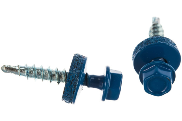 Саморезы Зубр для крепления кровельных материалов к деревянной обрешетки, цвет RAL 5005 синий насыщенный, оцинкованный, 4,8x29мм, 2500шт 4-300310-48-029-5005