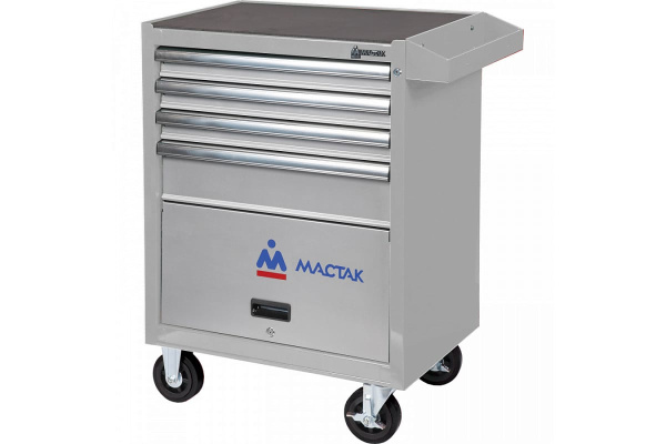 Инструментальная тележка МАСТАК серии ОПТИМА, 4 полки и отсек, серая 522-04581MG