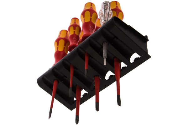 Набор диэлектрических отверток Wera, VDE, индикатор напряжения, подставка, 7 предметов, WE-006480