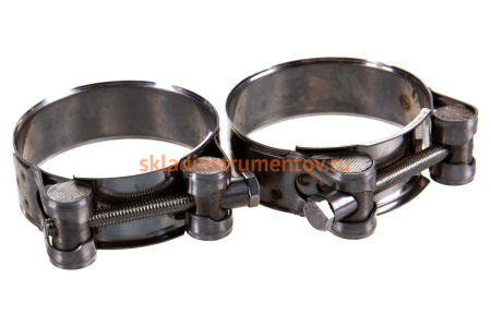 Металлические хомуты СИБРТЕХ, силовые, 56-59мм, ширина 20мм, шарнирный, W4, 2шт 475433