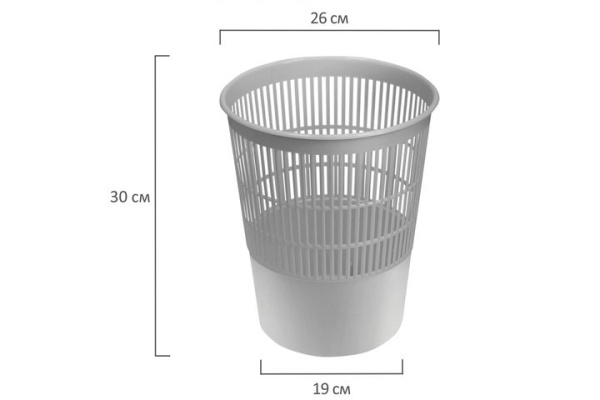 Корзина для бумаг BRAUBERG сетчатая, 14 литров, серая 237004 Корзина для бумаг BRAUBERG сетчатая, 14 литров, серая 237004