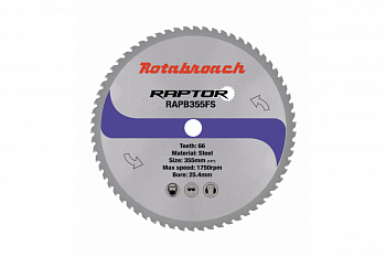 Диск пильный по металлу RAPB355FS (355х25.4 мм; 66T) Rotabroach КБ003164