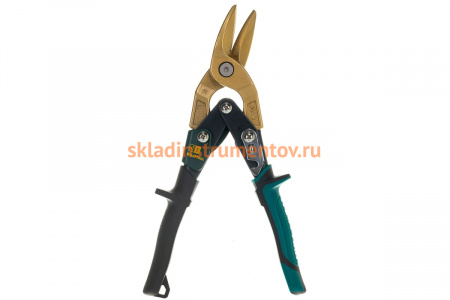 Ножницы по твердому металлу, двойная рычажная передача, Cr-Mo, титановое покрытие, двухкомпонентная ручка, левые, 250мм KRAFTOOL TITAN 2327-L