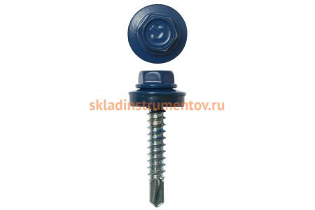 Саморезы Зубр для крепления кровельных материалов к деревянной обрешетки, цвет RAL 5005 синий насыщенный, оцинкованный, 4,8x65мм, 180шт 4-300315-48-065-5005