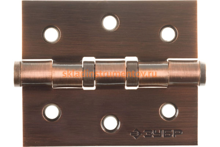 Дверная петля Зубр Эксперт 2 подшипника цвет старая медь AC с крепежом универсальная 75x63x2.5 мм 2 шт. 37601-075-6