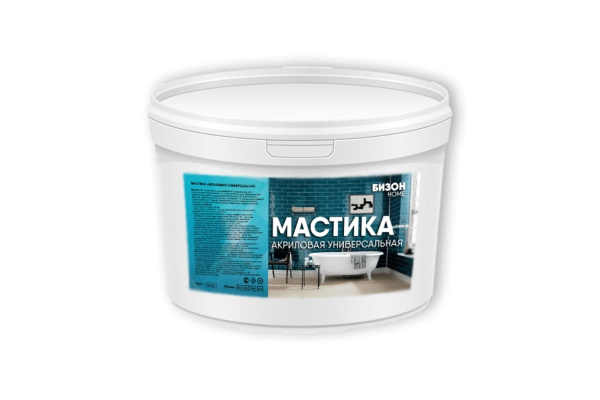 Универсальная акриловая мастика Бизон 4 кг 904304