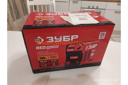 Инверторный сварочный аппарат Зубр 190 А, СА-190 Инверторный сварочный аппарат Зубр 190 А, СА-190