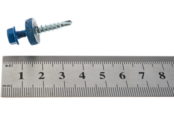 Саморезы Зубр для крепления кровельных материалов к деревянной обрешетки, цвет RAL 5005 синий насыщенный, оцинкованный, 4,8x29мм, 2500шт 4-300310-48-029-5005