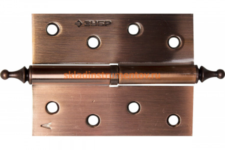 Дверная разъемная петля Зубр Эксперт 1 подшипник цвет старая медь AC левая с крепежом 100x75x2.5 мм 2 шт. 37605-100-6L