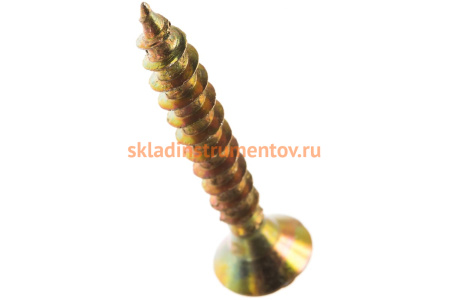 Универсальные шурупы для дерева, ДСП и ДВП Зубр желтопассивированные, PZ, 6,0x40 мм, ТФ0, 2500 шт 4-300390-60-040