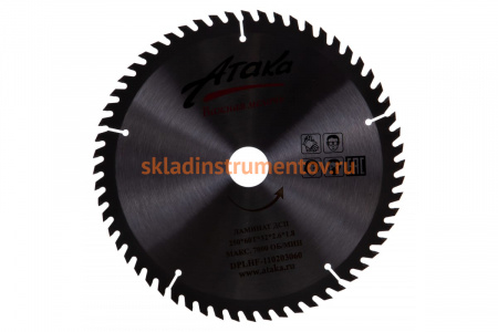 Диск пильный по ламинату и дсп (250х32 мм; 60T; б/рез) АТАКА 8078080