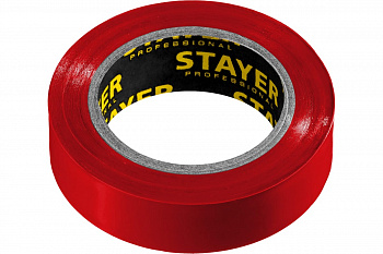 Изолента STAYER Protect-10 ПВХ10м (0,13х15 мм), красная 12291-R