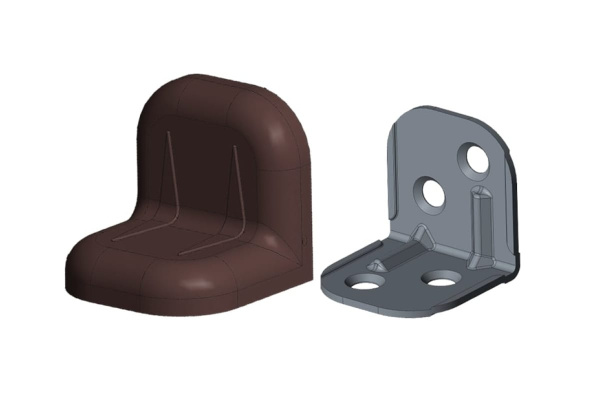 Уголок с заглушкой MFK-TORG 24х24х25х1.2 венге 4 24 24 4