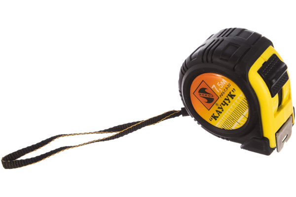 Рулетка с фиксатором Энкор "Каучук", 7.5м 14208