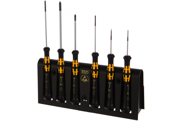 Набор отверток Wera A/6 Electronics Screwdriver Set+Rack 6 шт. WE-030170