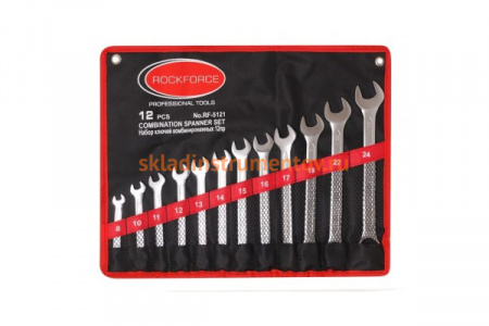 Набор ключей комбинированных 8-24мм 12 предметов на полотне ROCKFORCE RF-5121