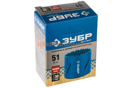 Коронка "ЭКСПЕРТ" биметаллическая (51 мм) Зубр 29531-051_z01