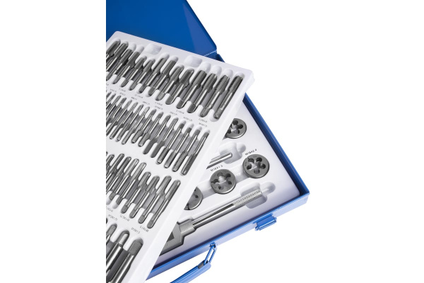 Набор метчиков и плашек AV Steel110 предметов в металлическом кейсе, шт AV-921173