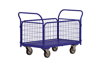 Тележка RUSKLAD ТС 8 (700x1000) d160мм платформенная, с сетчатыми бортами Тележка RUSKLAD ТС 8 (700x1000) d160мм платформенная, с сетчатыми бортами