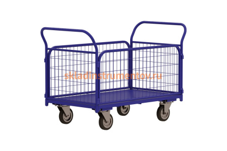 Тележка RUSKLAD ТС 8 (700x1000) d160мм платформенная, с сетчатыми бортами Тележка RUSKLAD ТС 8 (700x1000) d160мм платформенная, с сетчатыми бортами