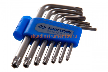 Набор Г-образных ключей TORX KING TONY T10-T40 с отверстием 7 предметов 20407PR