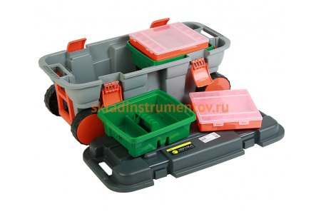 Универсальный ящик на колесах с 2 лотками и 2 боксами ЭВРИКА ER-10344
