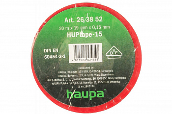 Изолента HAUPA ПВХ красный 19 ммх20 м, d 74 мм 263852