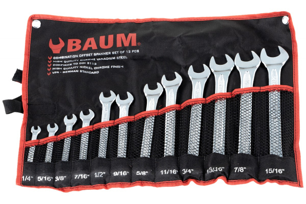 Набор комбинированных ключей дюймовых 12 предметов 1/4 -15/16 BAUM 30-12A