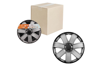 Колесные колпаки Airline 16" Гелакси +, серебристо-черные, 2 шт. AWCC-16-20