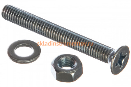 Винт ЗУБР DIN965 в комплекте с гайкой DIN934 7 шт, 303456-06-050