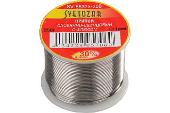 Оловянно-свинцовый припой Светозар 30% Sn 70% Pb 250 гр SV-55325-250