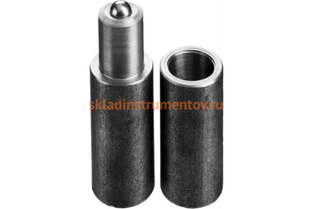 Петля для металлических дверей СИБИН галтованная, цилиндрической формы, с впрессованным шариком, 20x110 мм 37617-110-20