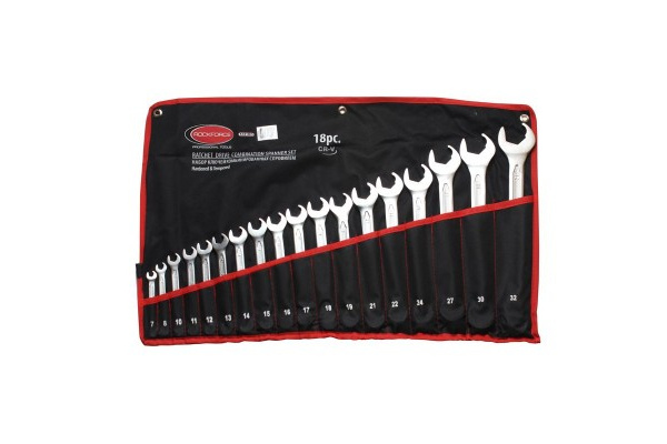 Набор ключей комбинированных с профилем Ratchet Drive-быстрый ключ, 18 предметов ROCKFORCE RF-5181RD