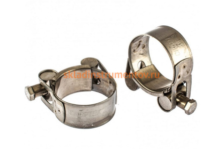 Металлические хомуты СИБРТЕХ, силовые, 36-39мм, ширина 20мм, шарнирный, W4, 2шт 475233