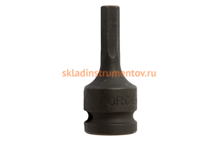 Ударная цельная головка-бита 6 гранная 4 мм, 1/2", 60 мм FORCE 24406004