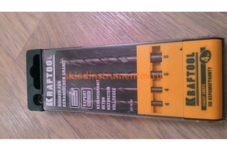 Набор сверл по керамограниту KRAFTOOL Expert 4 шт: 4-4-6-8  мм 29170-H4