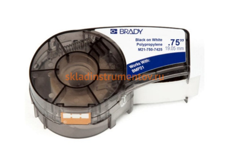 Лента 19.05мм/6.4м, полипропилен, черный на белом Brady M21-750-7425 brd121016