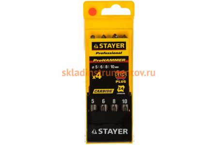 Набор буров (SDS-plus; 4 шт.) по бетону STAYER 2930-H4