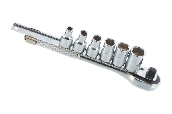 Комплект 6-гранных головок с трещоткой на 1/2" Hans 46134