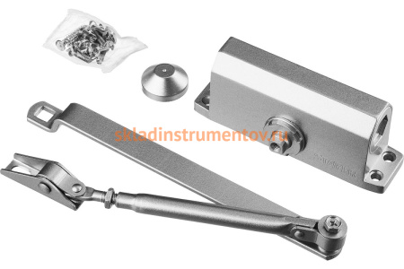 Дверной доводчик для дверей массой до 40 кг STAYER цвет серебро 37915-50