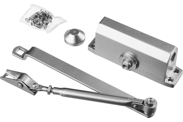 Дверной доводчик для дверей массой до 40 кг STAYER цвет серебро 37915-50