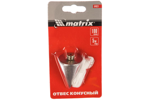 Отвес конусный (100 г; шнур 5 м) MATRIX 84831 Отвес конусный (100 г; шнур 5 м) MATRIX 84831