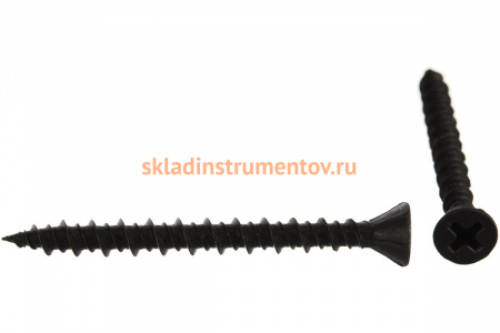 Саморезы с двухзаходной резьбой Зубр по ГВЛ, ДСП, фосфатированные, PH2, 3,9x45мм, ТФ7, 45шт 4-300057-39-045