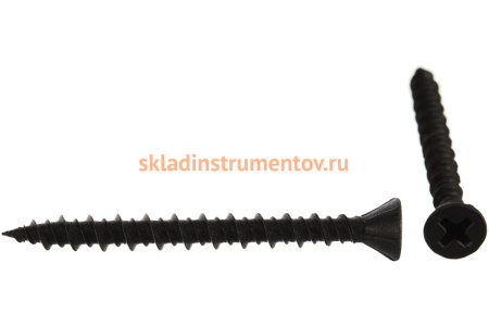 Саморезы с двухзаходной резьбой Зубр по ГВЛ, ДСП, фосфатированные, PH2, 3,9x45мм, ТФ7, 45шт 4-300057-39-045