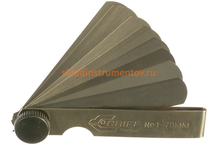 Набор щупов №1 GRIFF 0.02-0.1 мм, 9 пластин, длина 70 мм D127005