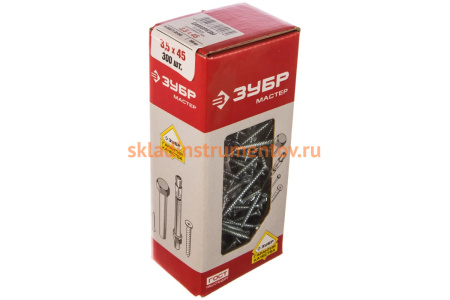 Саморезы ЗУБР СУ-Б универсальные, 45 x 3,5 мм, 300шт, белый цинк, 4-300371-35-045