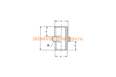 Переходник папа 1/4" - папа 1/2" (блистер) 1222/5 290/7 M1/4*M1/2 GAV 38923